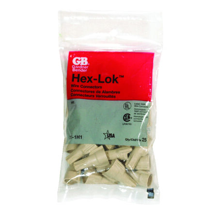 Gardner Bender Hex-Lok 22-8 Ga. Copper Wire Connector Tan 25 pk