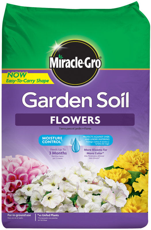 Miracle-Gro Flowers Moisture Control Garden Soil Fertilizer Enriched
