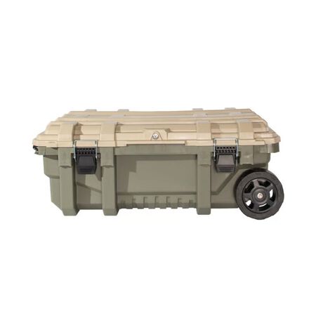 RealTree 25 gal Green Storage Tote w/Wheels 14.2 in. H X 37.5 in. W X 23.1 in. D Stackable