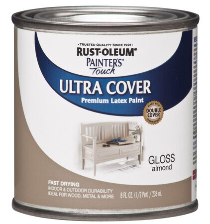 Rust-Oleum Painters Touch Ultra Cover Gloss Almond Water-Based Acrylic Paint Indoor and Outdo