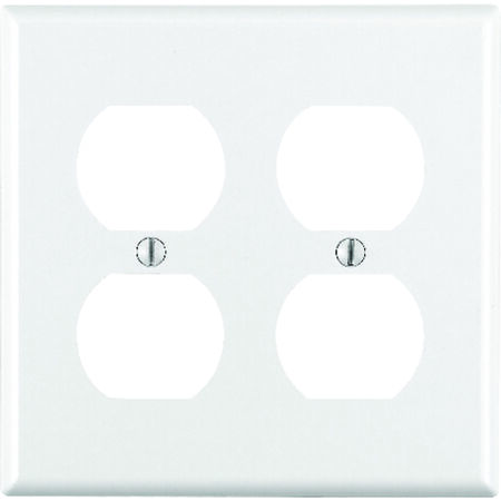 Leviton White 2 gang Thermoset Plastic Duplex Outlet Wall Plate 1 pk
