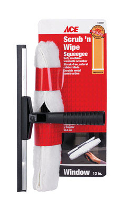 Ace 12 in. W Scrub and Wipe Window Squeegee Rubber Stine Home + Yard