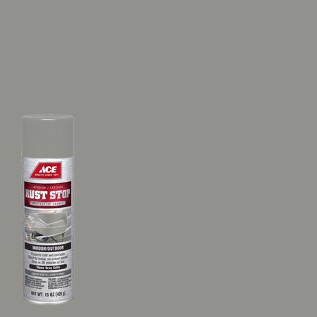 Ace Rust Stop Satin Stone Gray Protective Enamel Spray Paint 15 oz