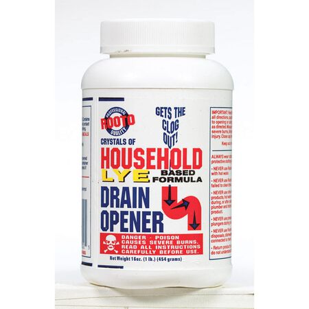 Rooto Household Lye Based Crystals Drain Cleaner 1 lb