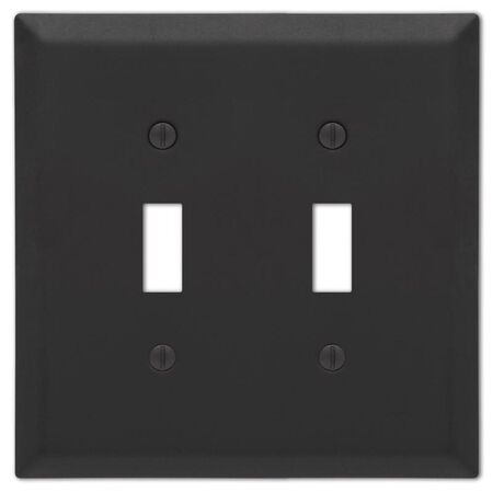 Amerelle Century Matte Black 2 gang Stamped Steel Toggle Wall Plate 1 Pack