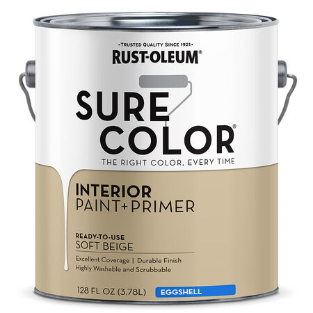 Rust-Oleum Sure Color Eggshell Soft Beige Water-Based Paint + Primer Interior 1 gal