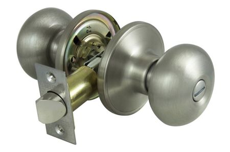 ProSource TFX210V-PS Privacy Lockset, Tubular Design, Satin Nickel, Stainless Steel