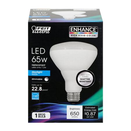 FEIT Electric LED Bulb 10.5 watts 750 lumens Reflector BR30 Medium Base (E26) Daylight 65 watt