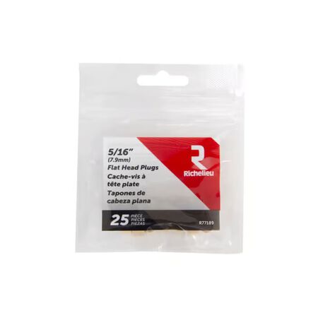 Richelieu Flat Birch Head Plug 5/16 in. D x .28 in. L 25 Pack Natural