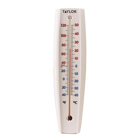 Taylor Jumbo Size Tube Thermometer Plastic White 14.75 in.
