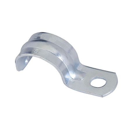 Gampak 1-1/4 in. Stamped Steel and Zinc Plated One Hole Strap 1 pk