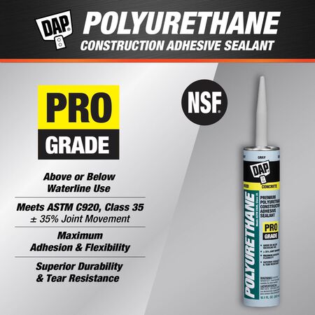 DAP Pro Grade Gray Polyurethane Construction Sealant 10.1 oz