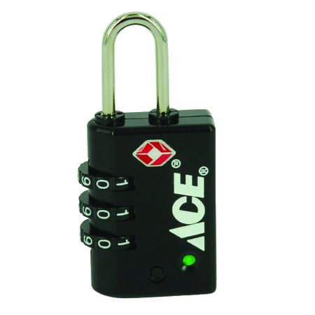 Ace 1-5/8 in. H X 1-1/8 in. W X 1/2 in. L Die-Cast Zinc 3-Dial Combination Luggage Lock 1 pk