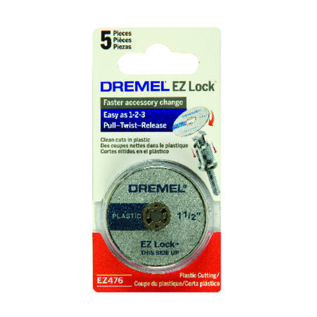 Dremel EZ Lock 1-1/2 in. D X 1/8 in. in. S Fiberglass Cut-Off Wheel 5 pc