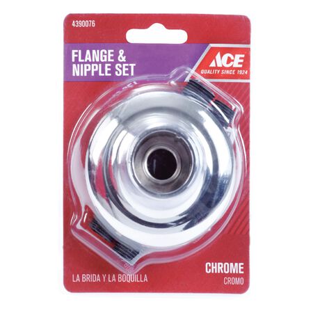 Ace Chrome Flange and Nipple Set