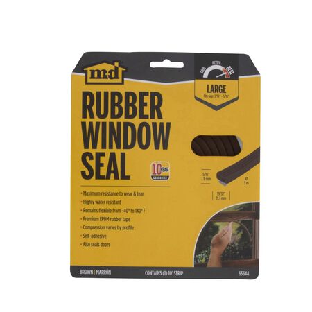 M-D Brown Rubber Weatherstrip For Doors and Windows 10 ft. L X 5/16 in.