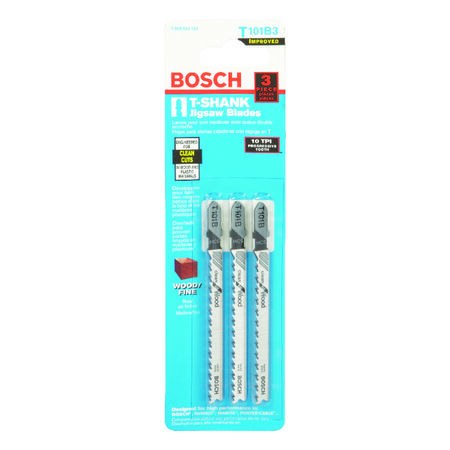 Bosch 4 in. Metal T-Shank Ground teeth and taper ground back Jig Saw Blade 10 TPI 3 pk