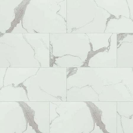 Calacatta Marbello LVT 5 mm 12 mil 12" x 24" w/ pad
