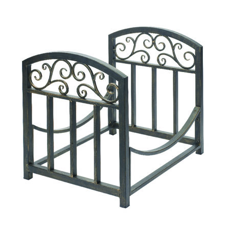 Panacea Brown Brushed Steel Decorative Log Rack