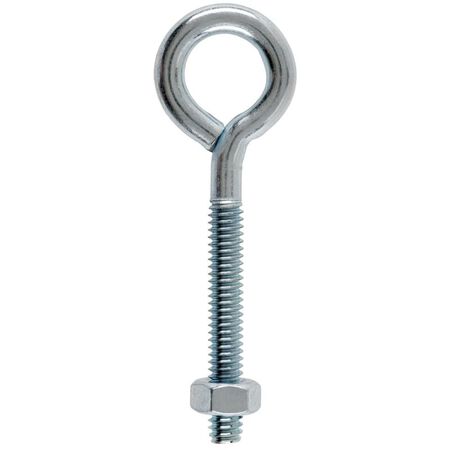 Hampton 1/4 in. X 3 in. L Zinc-Plated Steel Eyebolt Nut Included
