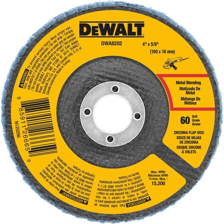 DeWalt 4 in. D X 5/8 in. Zirconia Type 29 Flap Disc 60 Grit 1 pc