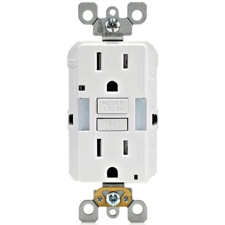 Leviton SmartlockPro 15 amps 125 V Duplex White GFCI Outlet 5-15R 1 pk