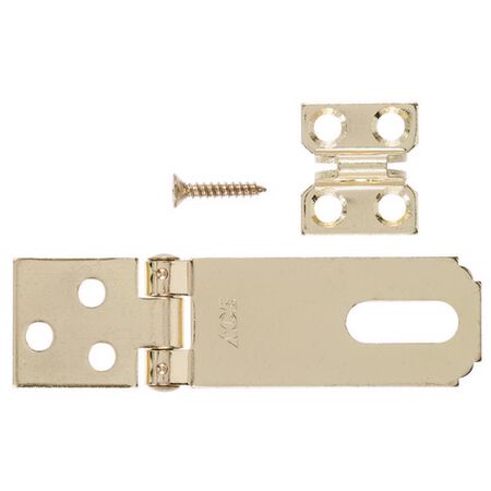 Ace Bright Brass 2-1/2 in. L Fixed Staple Safety Hasp