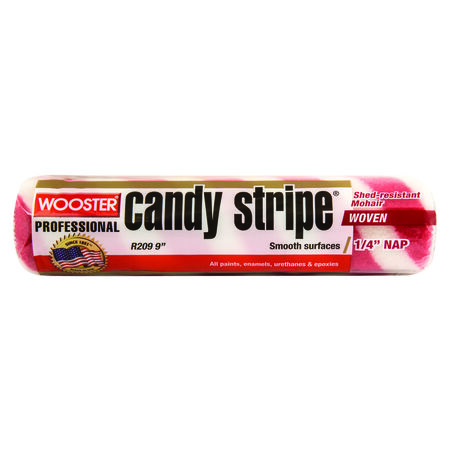 Wooster Candy Stripe Mohair Blend 1/4 in. x 9 in. W Regular Paint Roller Cover 1 pk