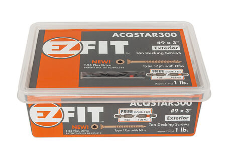 EZ Exterior Screws #9 x 3" T-25 Star 1 lb.