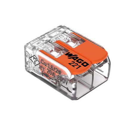 WAGO 2 Port Lever Wire Connector 10 pk