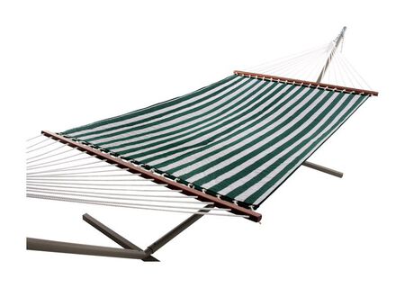 Castaway Quilted Hammock 55 in. W x 157 in. L Fabric Green