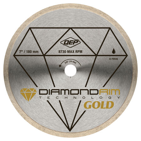 QEP Gold 7 in. D X 5/8 in. S Steel Continuous Rim Diamond Saw Blade 1 pc