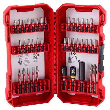 Milwaukee Shockwave Assorted Impact Driver Bit Set Alloy Steel 38 pc