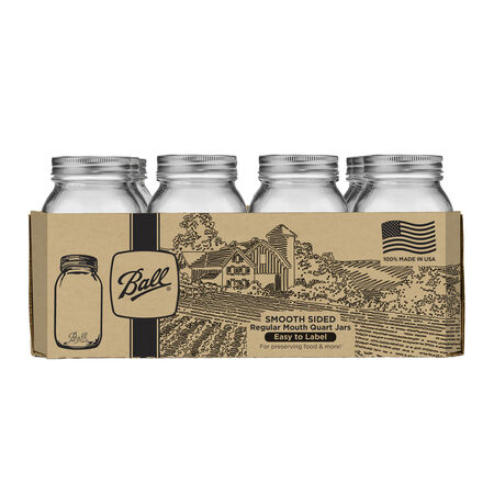 Ball Regular Mouth Mason Jar 1 qt 12 pk