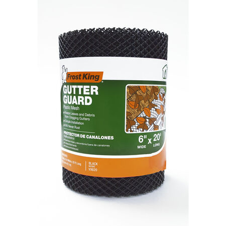 Frost King 6 in. W X 20 ft. L Black Plastic Gutter Guard