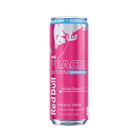Red Bull Sugarfree White Peach Sugar Free Peach-Nectarine Energy Drink 12 oz