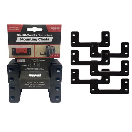StealthMounts Mounting Cleats Compatible with Milwaukee Packout, Black ABS Packout Holder 6 pk