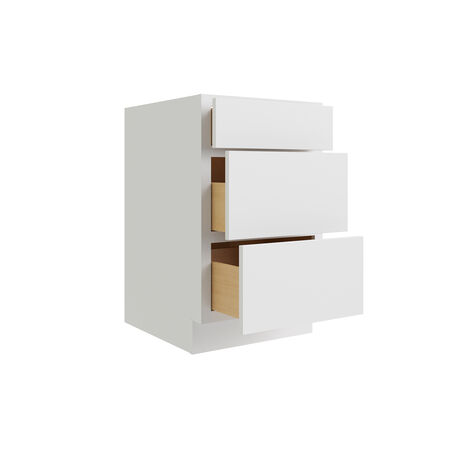 Luxor White Drawer Base Cabinet 36" w/ 3 Drawers RTA