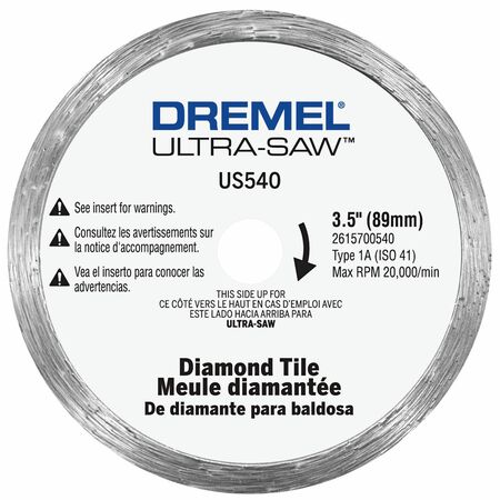 Dremel Ultra-Saw 3-1/2 in. D X 1/2 in. Diamond Cutting Wheel 1 pc