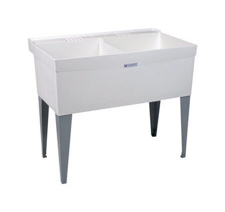 Mustee Laundry Tub Double Bowl 34 in. x 40 in. x 24 in. 19 gal.