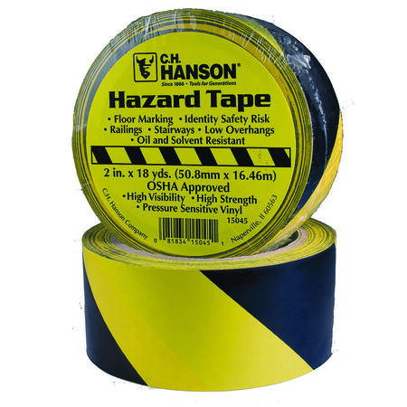 C.H. Hanson 54 ft. L X 2 in. W Plastic Stripe Floor Marking Tape Black/Yellow