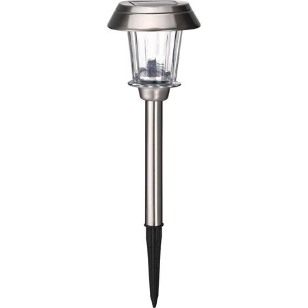 Living Accents Brushed Nickel Solar Powered 0.2 W LED Pathway Light 1 pk