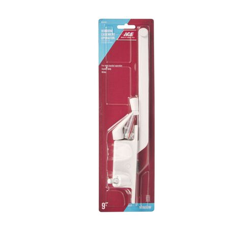 Ace White Steel Right Single-Arm Casement Operator w/Crank For Jalousie
