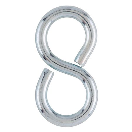 Ace Small Zinc-Plated Silver Steel 1.25 in. L Eight Hook 20 lb 5 pk