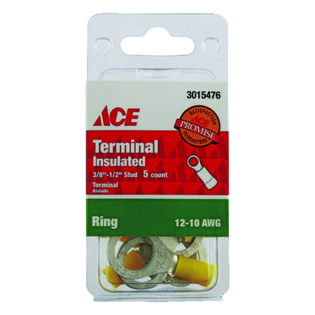 Ace Ring Terminal Yellow 5 pk