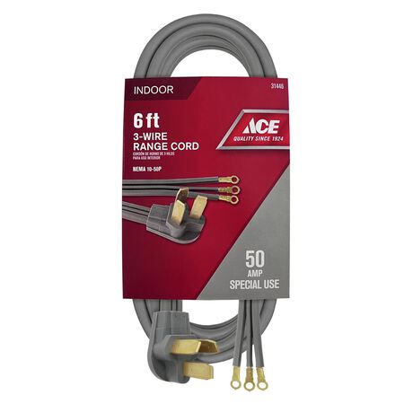 Ace 6/2, 8/1 SRDT 6 ft. L Range Cord 3 Wire