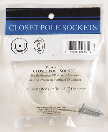 John Sterling 1-3/8 in. Dia. x 1-3/8 in. L x 1-3/8 in. L White Pole Sockets