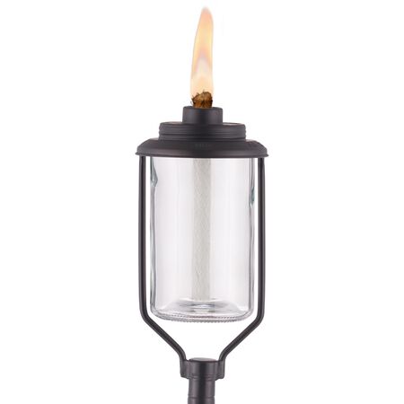 TIKI Convertible Black/Clear Glass/Metal 65 in. Tiki Outdoor Torch 1 pc