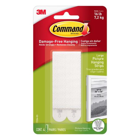 3M Command White Large Picture Hanging Strips 16 lb 8 pk