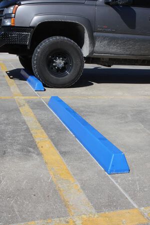 Parking Lot Bumper Blue Plastic 6'